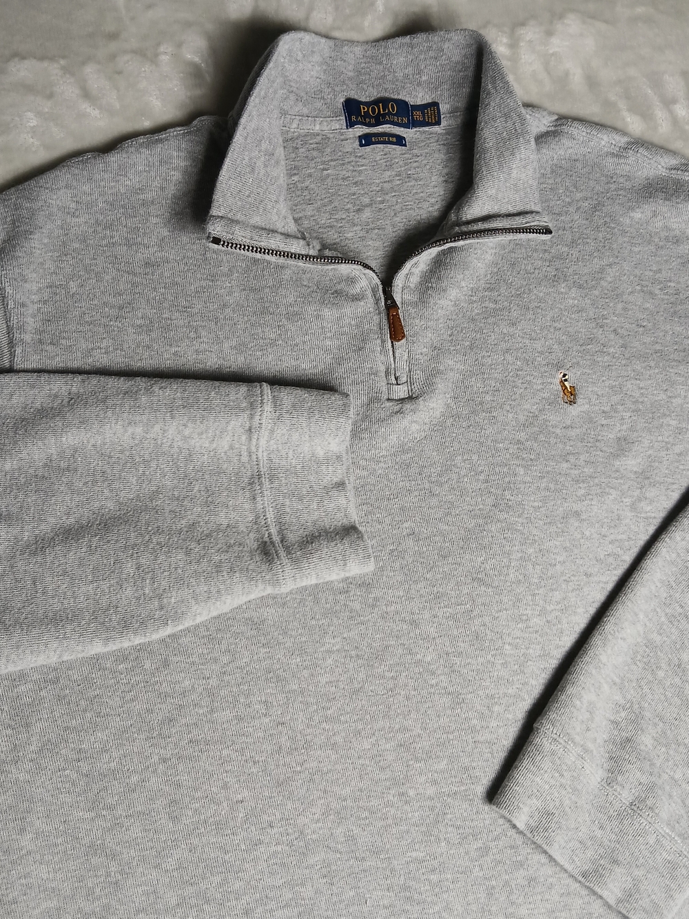 Polo Ralph Lauren Estate Rib 1/4 Zip XXL Men's Long Sleeve Pullover Flesh Pony
